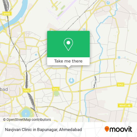 Navjivan Clinic in Bapunagar map