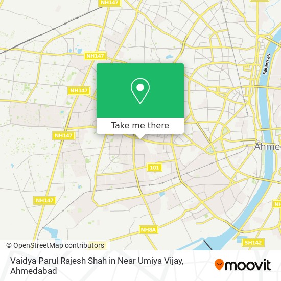 Vaidya Parul Rajesh Shah in Near Umiya Vijay map