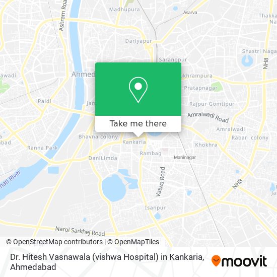 Dr. Hitesh Vasnawala (vishwa Hospital) in Kankaria map