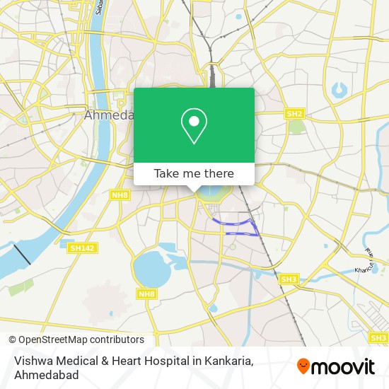 Vishwa Medical & Heart Hospital in Kankaria map