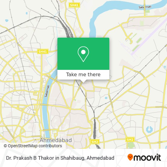 Dr. Prakash B Thakor in Shahibaug map