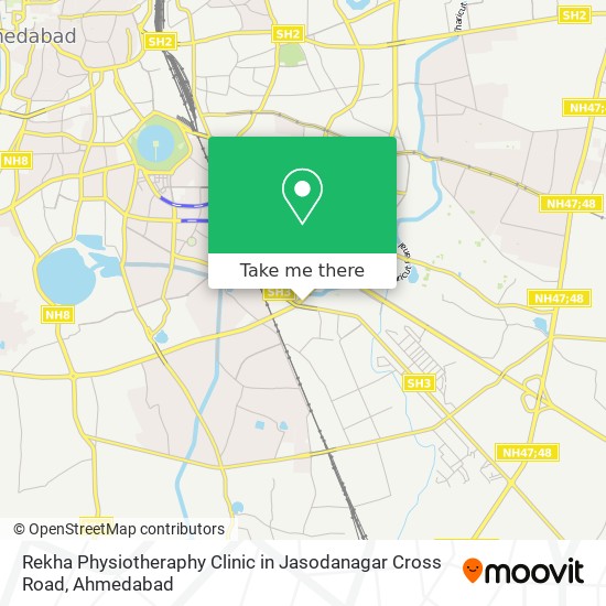 Rekha Physiotheraphy Clinic in Jasodanagar Cross Road map