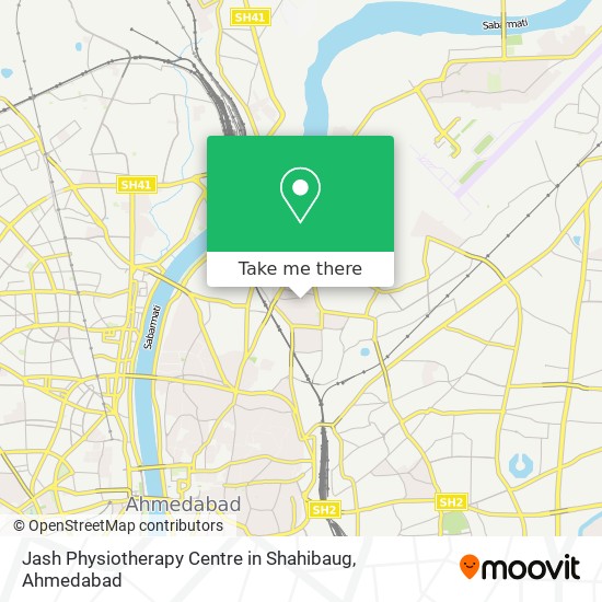 Jash Physiotherapy Centre in Shahibaug map