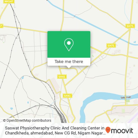 Saswat Physiotheraphy Clinic And Cleaning Center in Chandkheda, ahmedabad, New CG Rd, Nigam Nagar, map