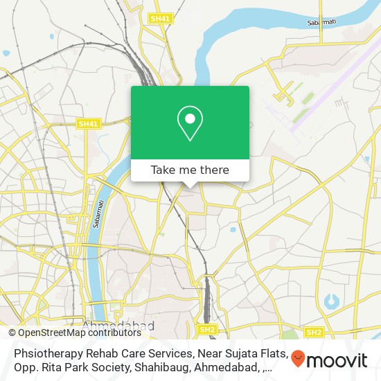 Phsiotherapy Rehab Care Services, Near Sujata Flats, Opp. Rita Park Society, Shahibaug, Ahmedabad, map