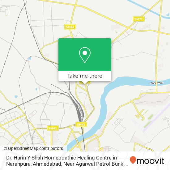 Dr. Harin Y Shah Homeopathic Healing Centre in Naranpura, Ahmedabad, Near Agarwal Petrol Bunk, Oppo map