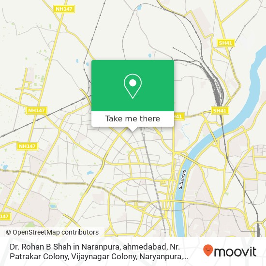 Dr. Rohan B Shah in Naranpura, ahmedabad, Nr. Patrakar Colony, Vijaynagar Colony, Naryanpura, Ahmed map