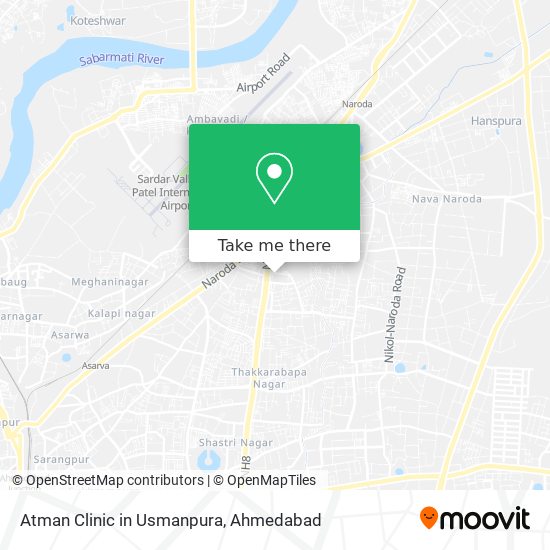 Atman Clinic in Usmanpura map