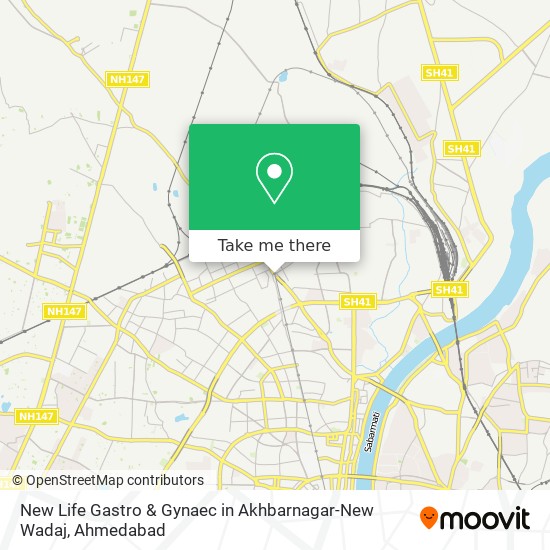 New Life Gastro & Gynaec in Akhbarnagar-New Wadaj map