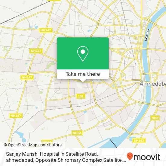 Sanjay Munshi Hospital in Satellite Road, ahmedabad, Opposite Shiromary Complex,Satellite, Surendra map