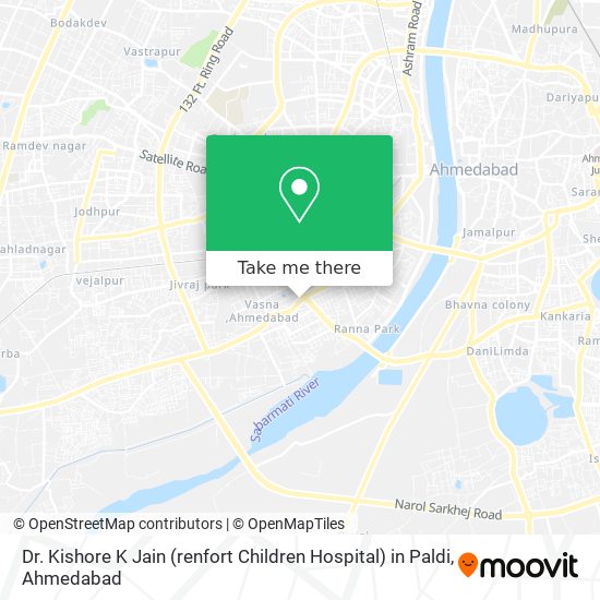 Dr. Kishore K Jain (renfort Children Hospital) in Paldi map