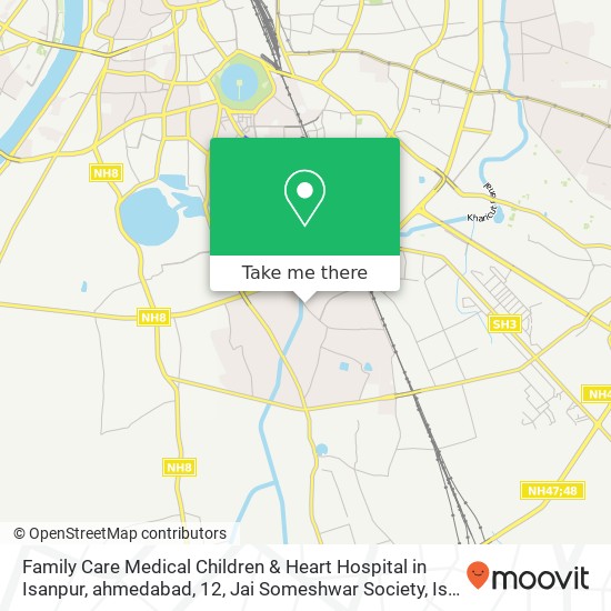 Family Care Medical Children & Heart Hospital in Isanpur, ahmedabad, 12, Jai Someshwar Society, Isa map