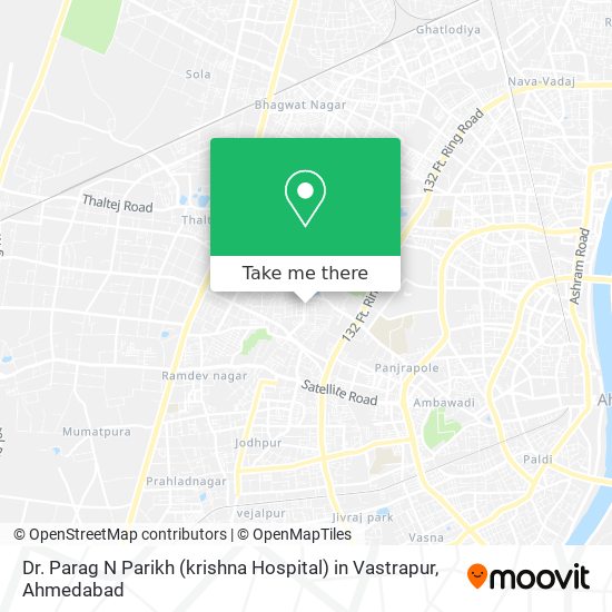 Dr. Parag N Parikh (krishna Hospital) in Vastrapur map