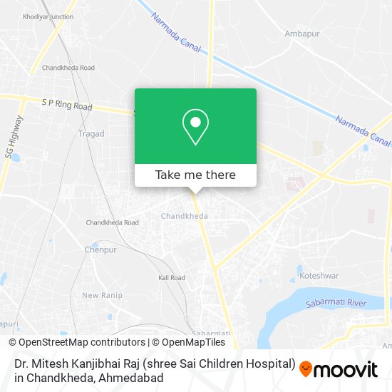 Dr. Mitesh Kanjibhai Raj (shree Sai Children Hospital) in Chandkheda map