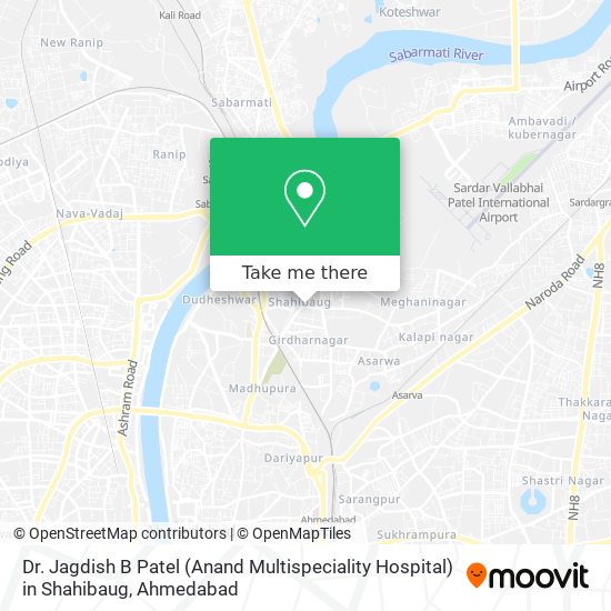 Dr. Jagdish B Patel (Anand Multispeciality Hospital) in Shahibaug map