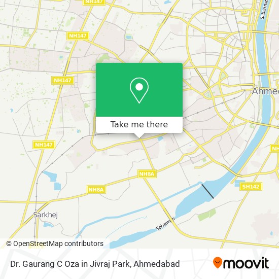 Dr. Gaurang C Oza in Jivraj Park map