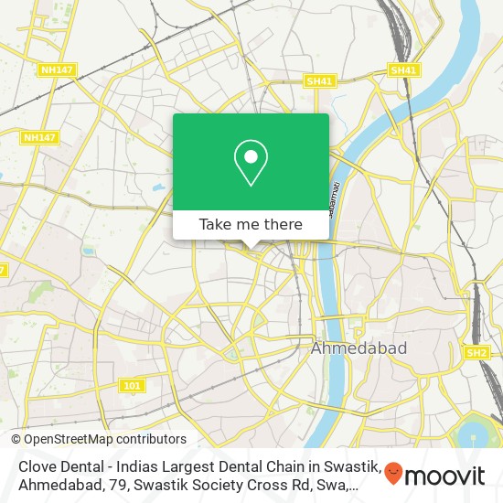 Clove Dental - Indias Largest Dental Chain in Swastik, Ahmedabad, 79, Swastik Society Cross Rd, Swa map