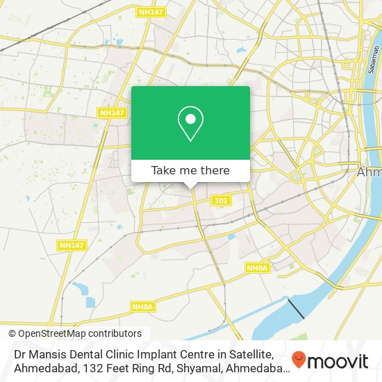Dr Mansis Dental Clinic Implant Centre in Satellite, Ahmedabad, 132 Feet Ring Rd, Shyamal, Ahmedaba map