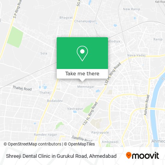 Shreeji Dental Clinic in Gurukul Road map