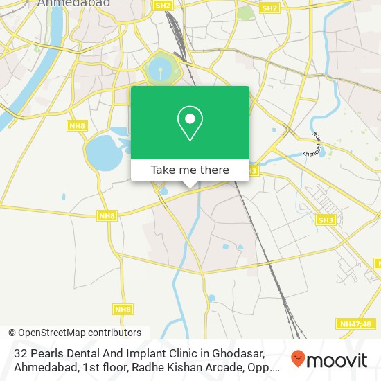 32 Pearls Dental And Implant Clinic in Ghodasar, Ahmedabad, 1st floor, Radhe Kishan Arcade, Opp. Gh map