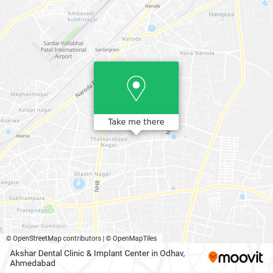 Akshar Dental Clinic & Implant Center in Odhav map