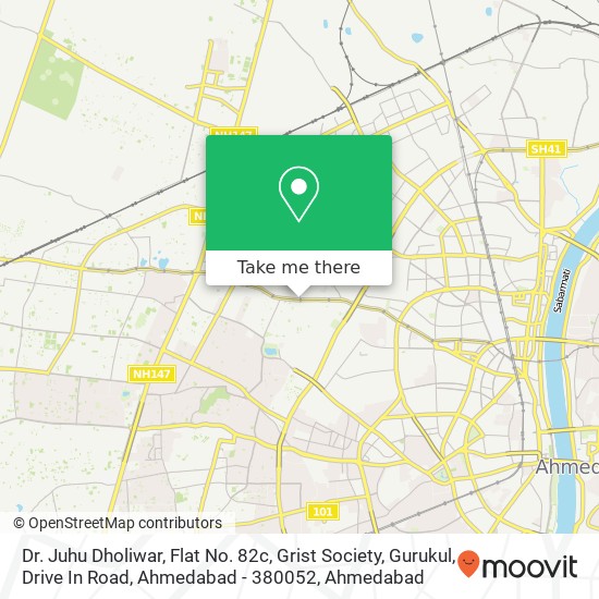 Dr. Juhu Dholiwar, Flat No. 82c, Grist Society, Gurukul, Drive In Road, Ahmedabad - 380052 map