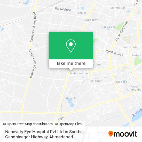 Nanavaty Eye Hospital Pvt Ltd in Sarkhej Gandhinagar Highway map