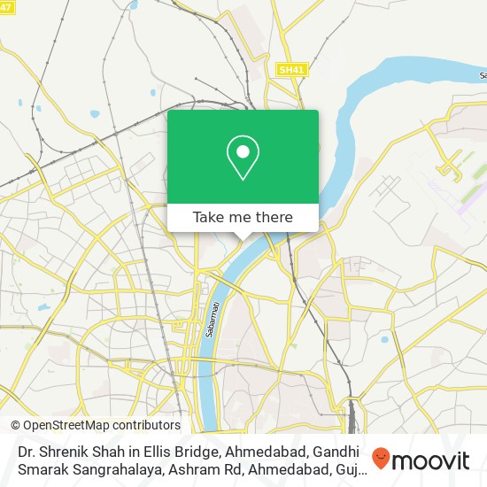 Dr. Shrenik Shah in Ellis Bridge, Ahmedabad, Gandhi Smarak Sangrahalaya, Ashram Rd, Ahmedabad, Guja map