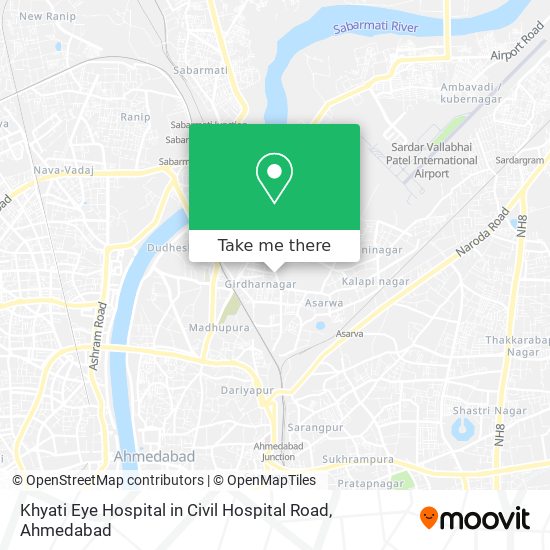 Khyati Eye Hospital in Civil Hospital Road map
