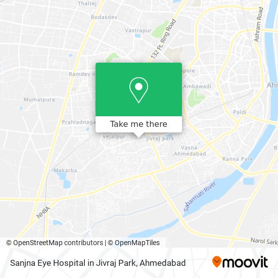 Sanjna Eye Hospital in Jivraj Park map