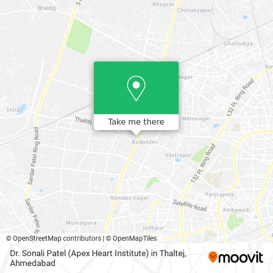 Dr. Sonali Patel (Apex Heart Institute) in Thaltej map