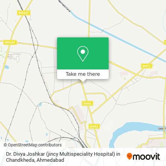 Dr. Divya Joshkar (jincy Multispeciality Hospital) in Chandkheda map