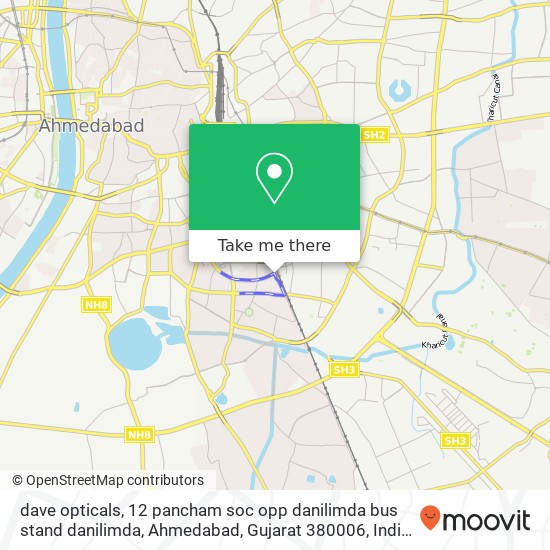 dave opticals, 12 pancham soc opp danilimda bus stand danilimda, Ahmedabad, Gujarat 380006, India map