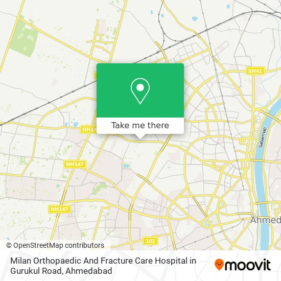 Milan Orthopaedic And Fracture Care Hospital in Gurukul Road map