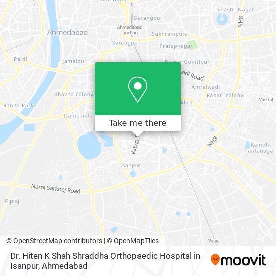 Dr. Hiten K Shah Shraddha Orthopaedic Hospital in Isanpur map