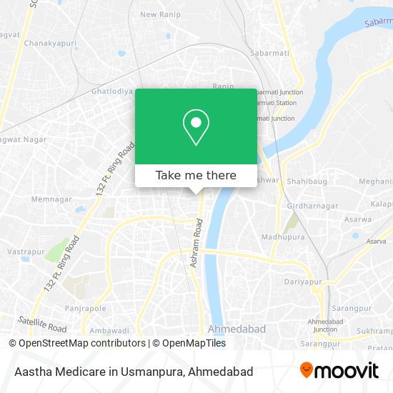 Aastha Medicare in Usmanpura map