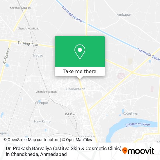 Dr. Prakash Barvaliya (astitva Skin & Cosmetic Clinic) in Chandkheda map