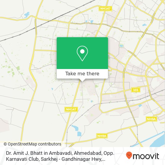 Dr. Amit J. Bhatt in Ambavadi, Ahmedabad, Opp. Karnavati Club, Sarkhej - Gandhinagar Hwy, Ahmedabad map