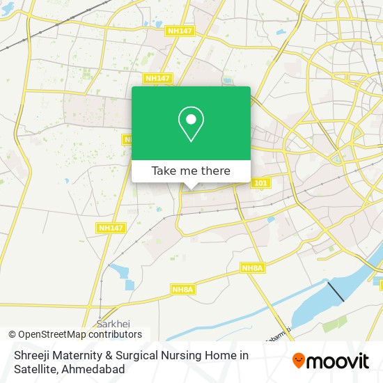 Shreeji Maternity & Surgical Nursing Home in Satellite map