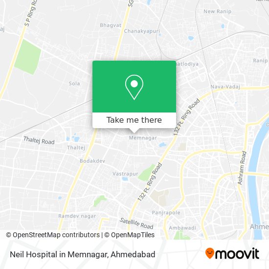 Neil Hospital in Memnagar map