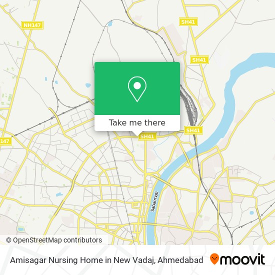 Amisagar Nursing Home in New Vadaj map