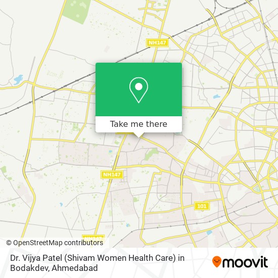 Dr. Vijya Patel (Shivam Women Health Care) in Bodakdev map