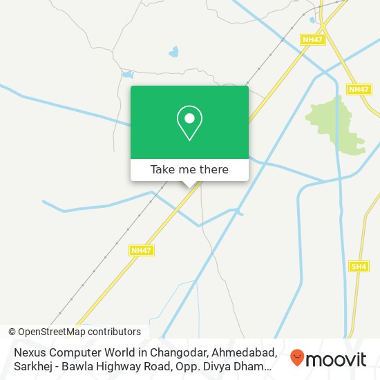 Nexus Computer World in Changodar, Ahmedabad, Sarkhej - Bawla Highway Road, Opp. Divya Dham Ashram, map