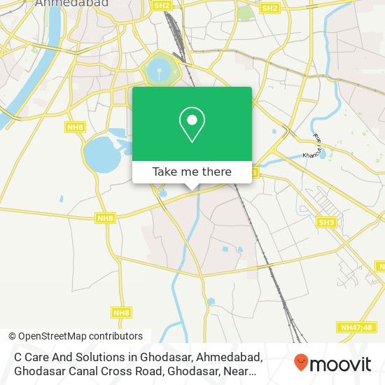 C Care And Solutions in Ghodasar, Ahmedabad, Ghodasar Canal Cross Road, Ghodasar, Near Siddhnath Ap map