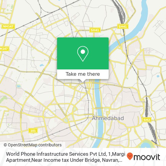 World Phone Infrastructure Services Pvt Ltd, 1,Margi Apartment,Near Income tax Under Bridge, Navran map