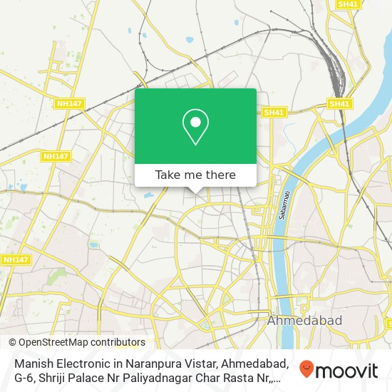 Manish Electronic in Naranpura Vistar, Ahmedabad, G-6, Shriji Palace Nr Paliyadnagar Char Rasta Nr, map