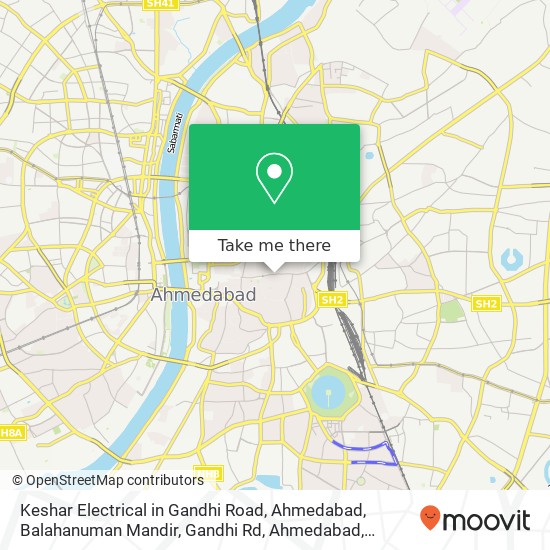 Keshar Electrical in Gandhi Road, Ahmedabad, Balahanuman Mandir, Gandhi Rd, Ahmedabad, Gujarat 3800 map