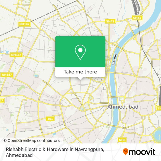 Rishabh Electric & Hardware in Navrangpura map