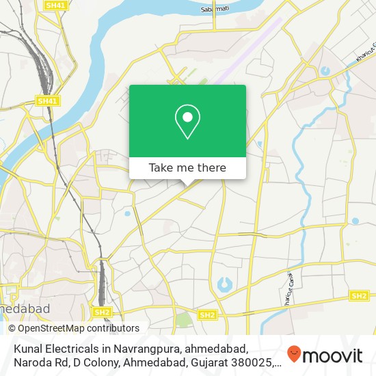 Kunal Electricals in Navrangpura, ahmedabad, Naroda Rd, D Colony, Ahmedabad, Gujarat 380025, India map