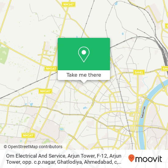 Om Electrical And Service, Arjun Tower, F-12, Arjun Tower, opp. c.p.nagar, Ghatlodiya, Ahmedabad, c map